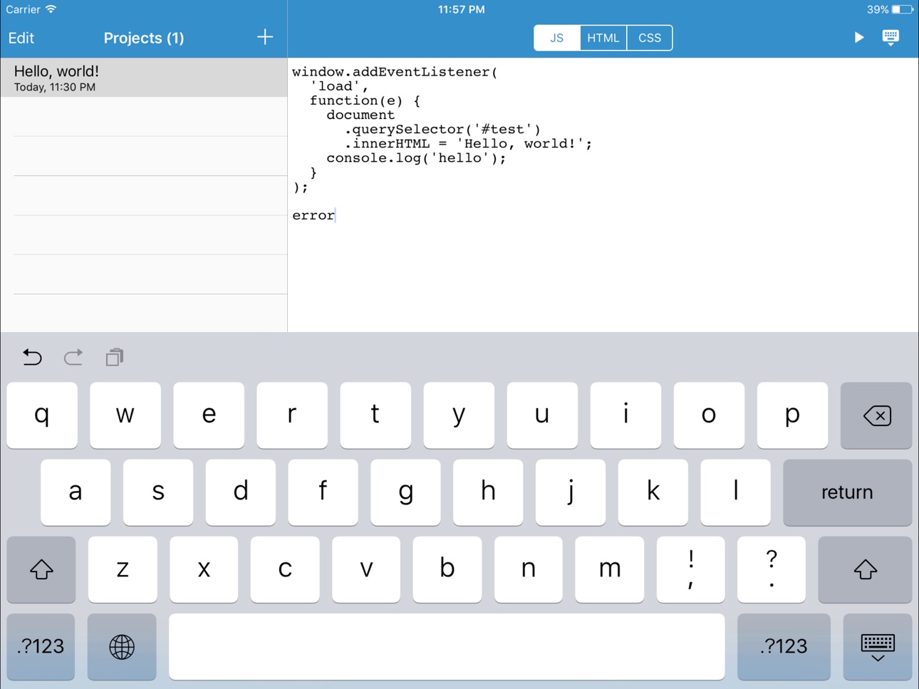 iPad screenshot