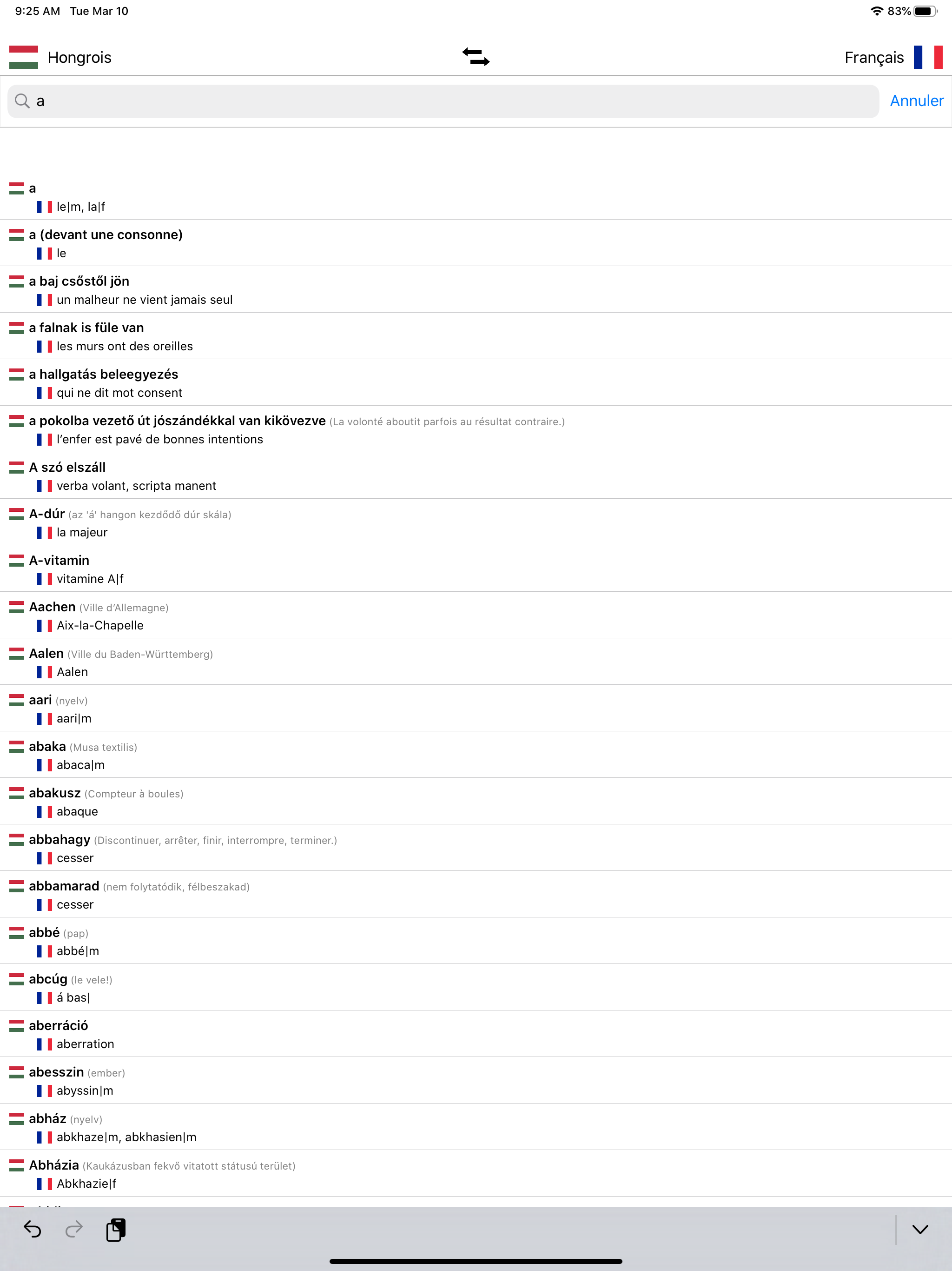 Dictionnaire Hongrois-Français