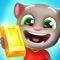 Run to chase after the robber and explore the endless running worlds of Talking Tom Gold Run