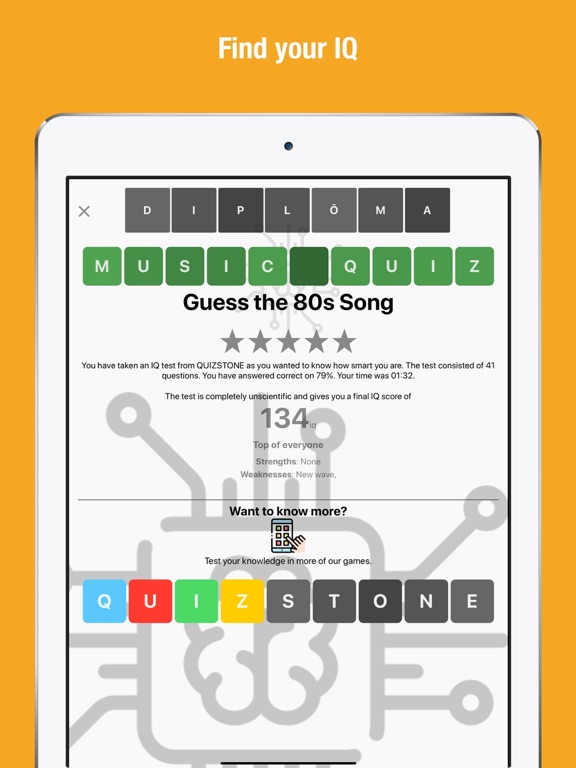 Guess the 80s Song iPad screenshot
