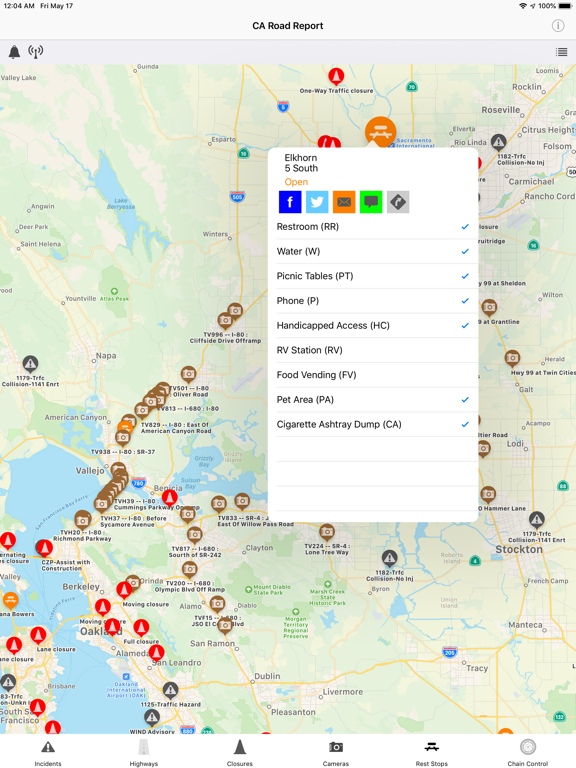 California Road Report iPad screenshot 4 - Navigation app
