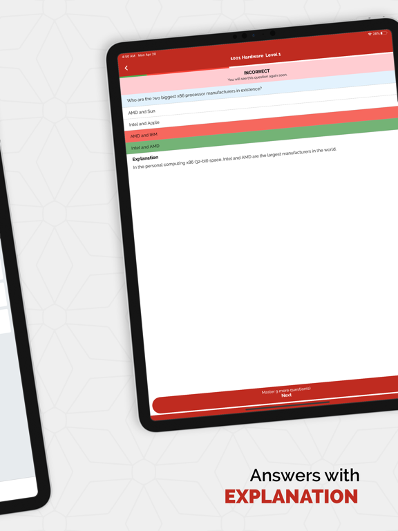 CompTIA A+ Practice Tests iPad screenshot 2 - Education app