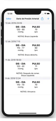 Captura de Pantalla 2 Mi Diario de Presión Arterial iphone