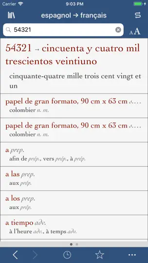 Capture d'écran de Ultralingua Français-espagnol sur iPhone 3