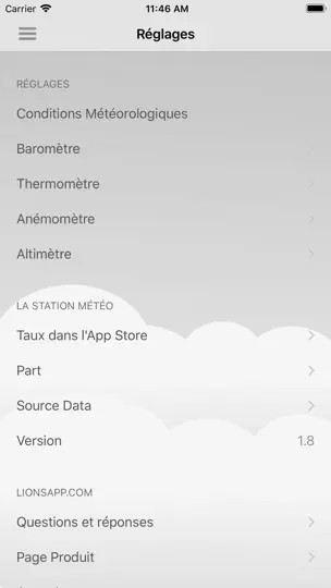 Capture d'écran de La Station Météo sur iPhone 5