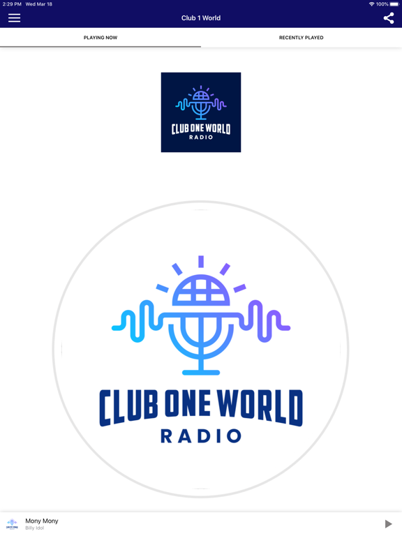 Club 1 World iPad screenshot 1 - Music app