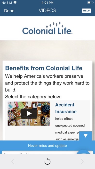 CL Benefits Screenshot