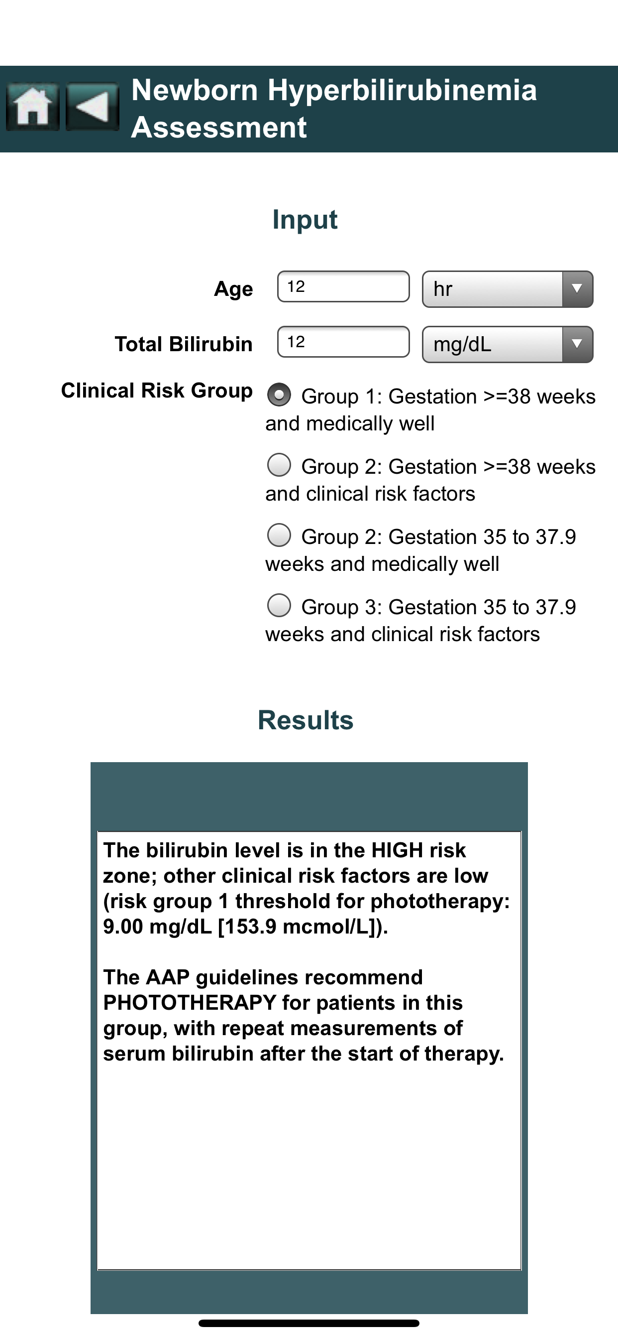 EBMcalc Pediatrics screenshot 5