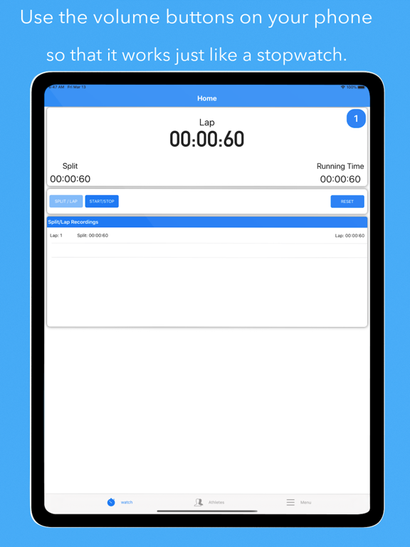 Performalytics Stopwatch iPad screenshot 4 - Sports app