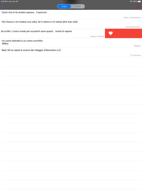 Frasi dai Film iPad screenshot