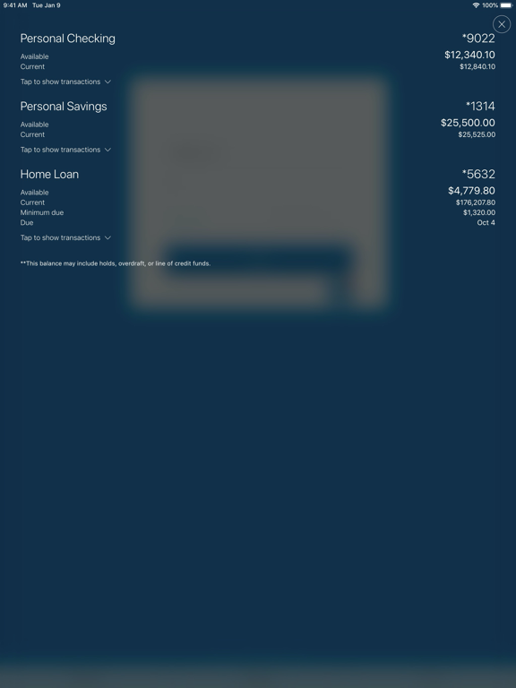 Marquette Farmers State Bank iPad screenshot 1 - Finance app