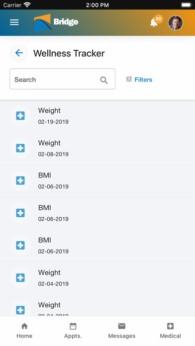Bridge Patient Portal Screenshot