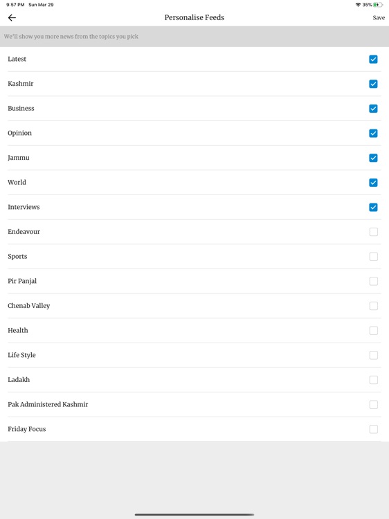 Greater Kashmir for iPad