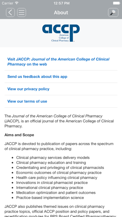 Official Journals of ACCP screenshot 3