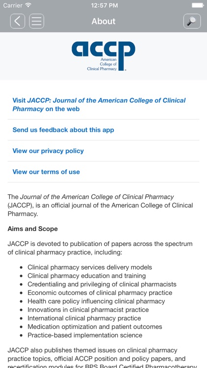 Official Journals of ACCP