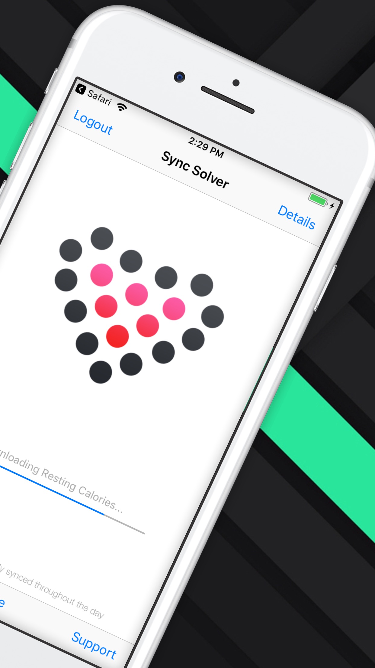 Screenshot do app Sync Solver - Fitbit to Health