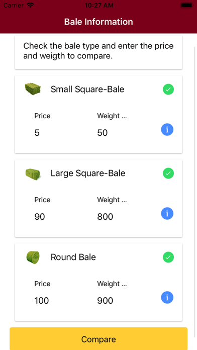 Hay Price Calc Screenshot