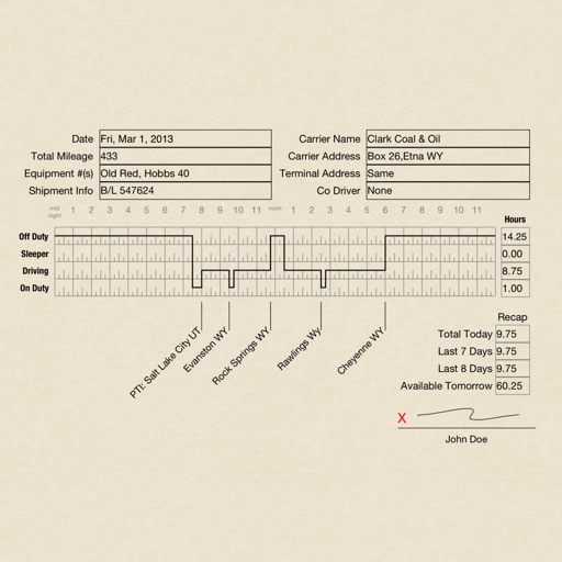 Drivers Daily Log iOS App