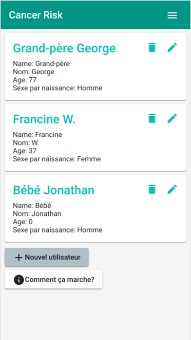 Screenshot #1 pour Cancer Risk Calculator