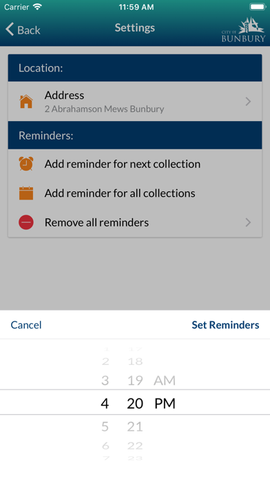 City of Bunbury My 3 Bins Screenshot
