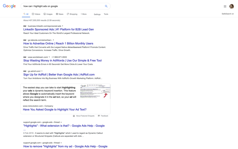 Highlight Ads on Google.com screenshot 4