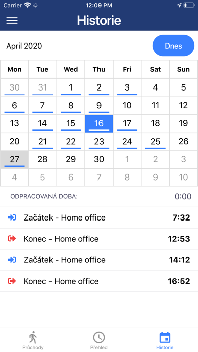 Docházka Screenshot