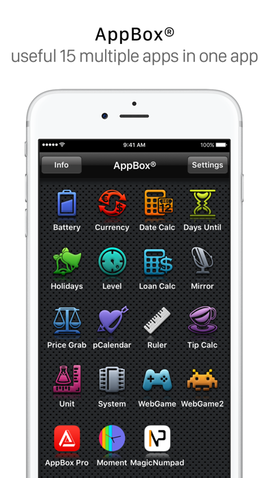 Screenshot #1 pour AppBox: Useful 16 Apps in One