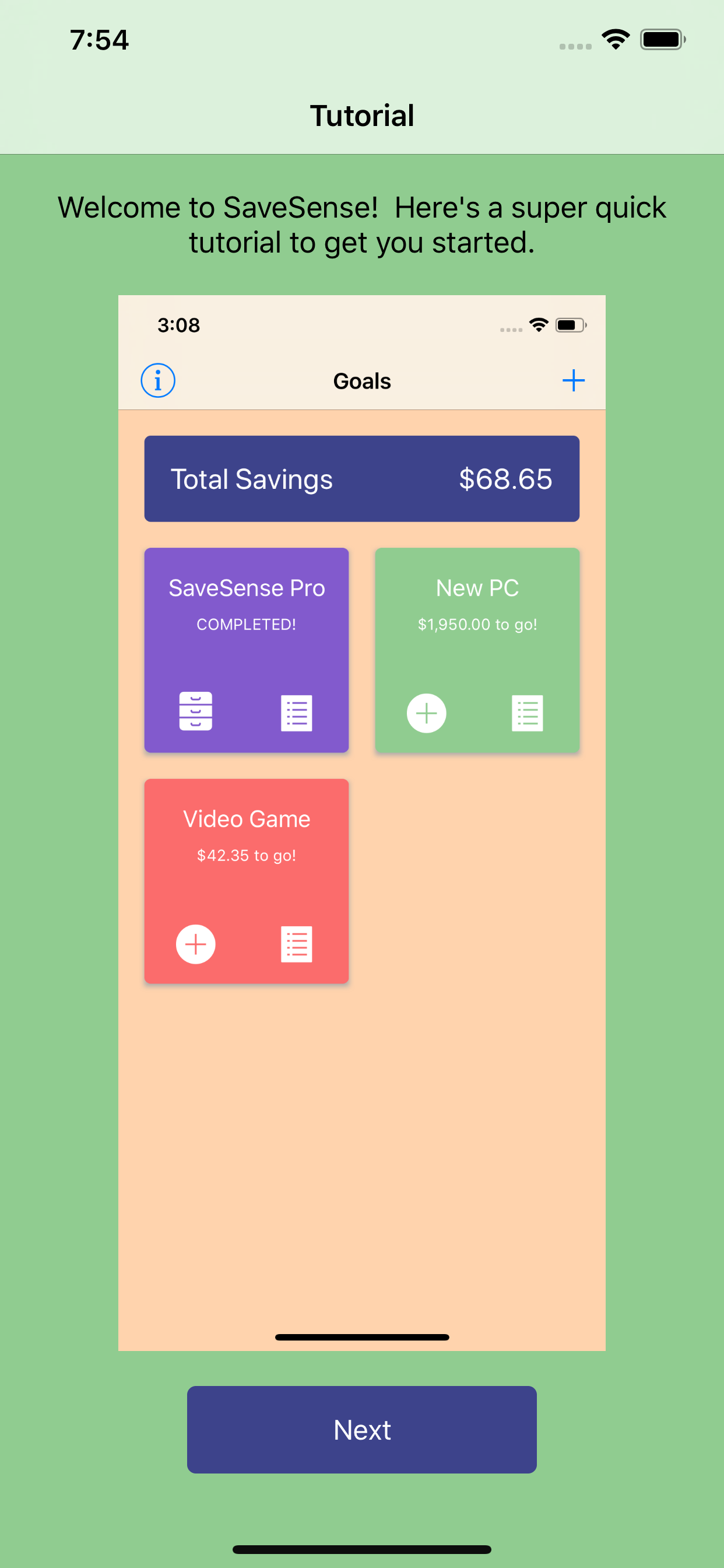 SaveSense: Save, Log, Indulge screenshot 6