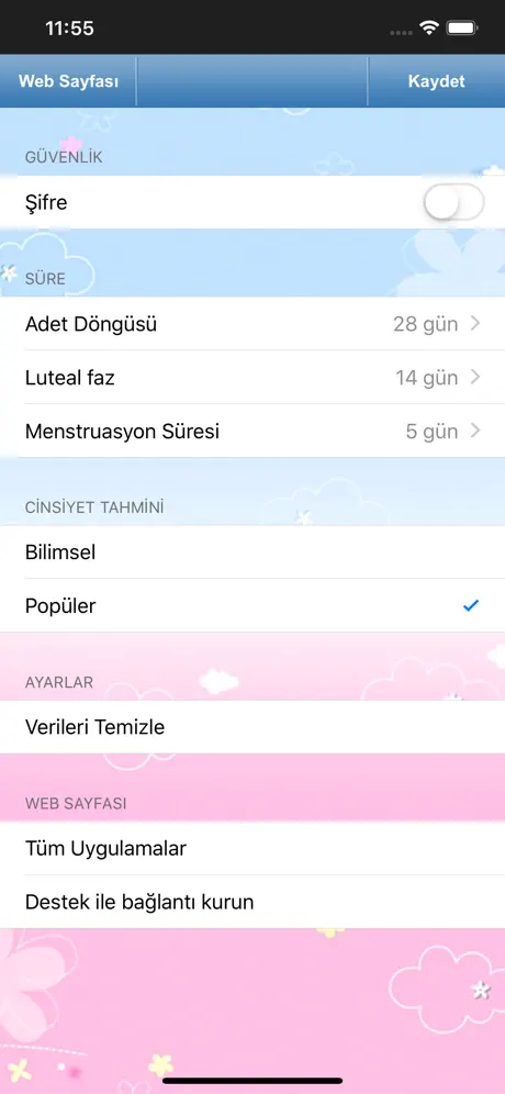 Regl ve Yumurtlama Takvimi.