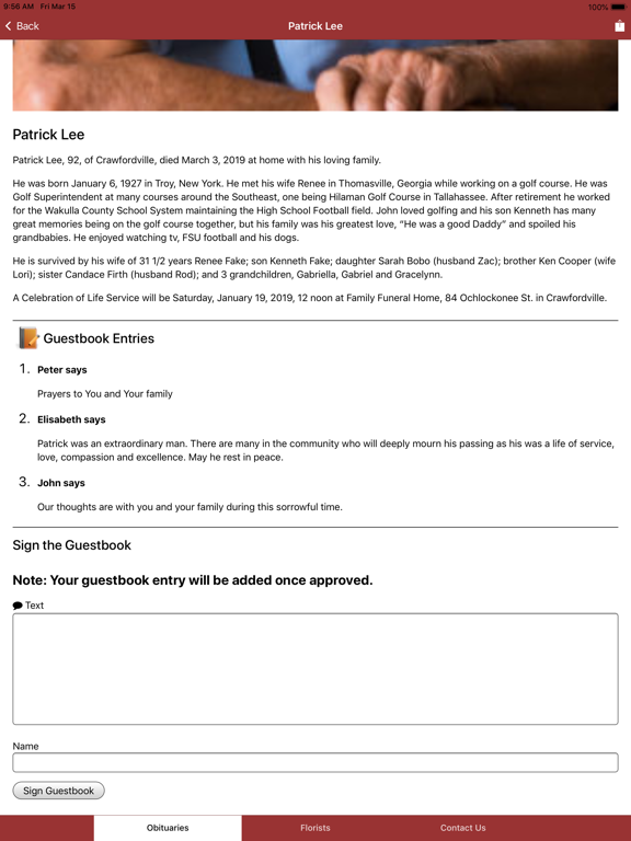 Screenshot #6 pour Draeger-Langendorf Obituaries