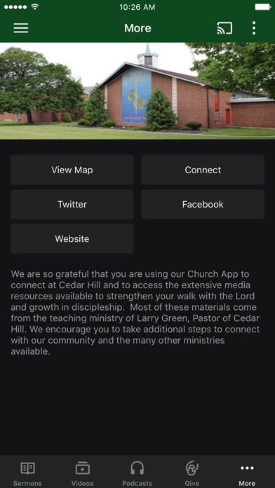Cedar Hill Church App Screenshot