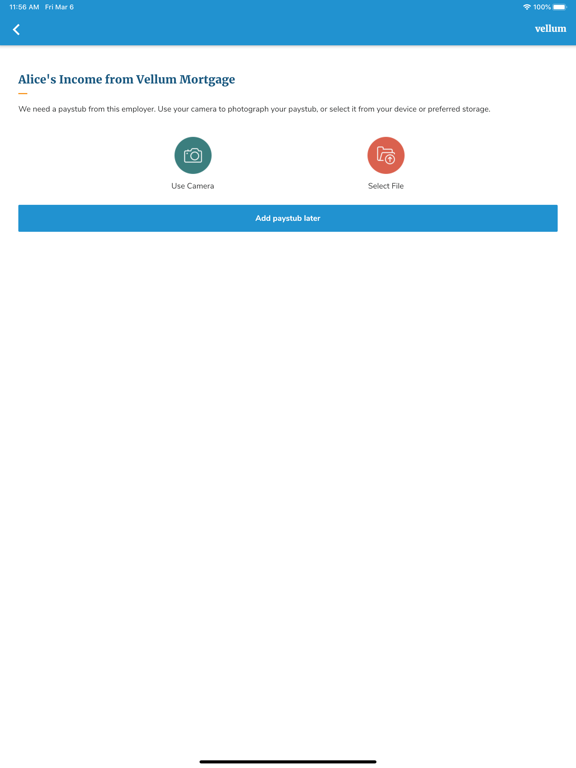 Vellum Mortgage iPad screenshot 3 - Finance app