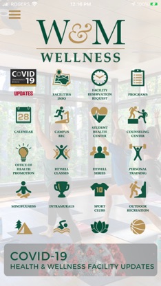 William & Mary Wellness screenshot 1