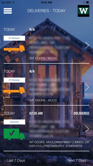 WestPac Deliveries Screenshot