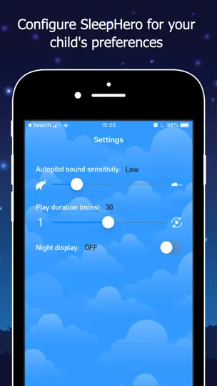 Captura de pantalla de SleepHero: Baby Sleep App en iPhone 5