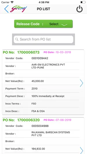 Godrej PO Approval screenshot 3