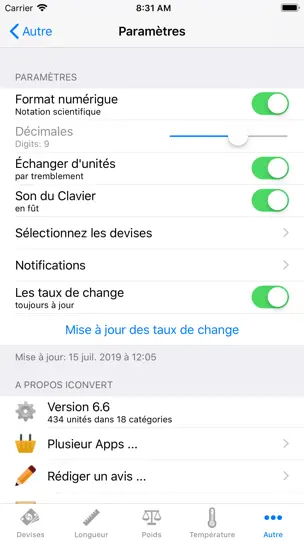 Capture d'écran de Convertir - Unités Et Devises sur iPhone 7