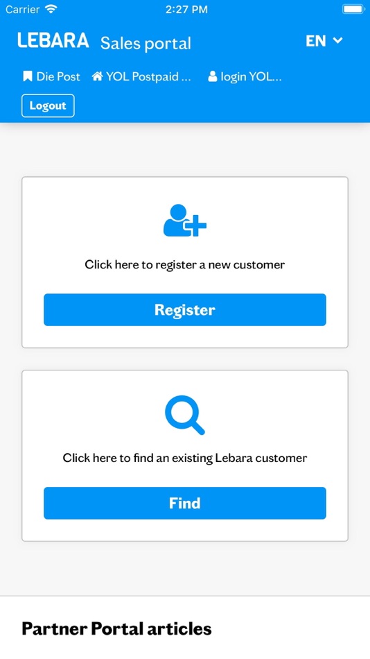 #1. Lebara Partner Portal Schweiz (iOS) 게시자: Sunrise UPC GmbH