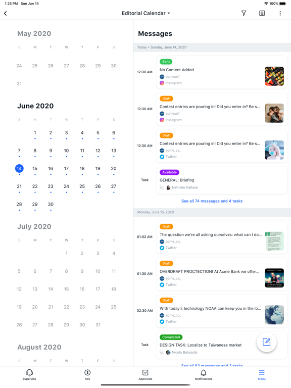 Sprinklr iPad screenshot