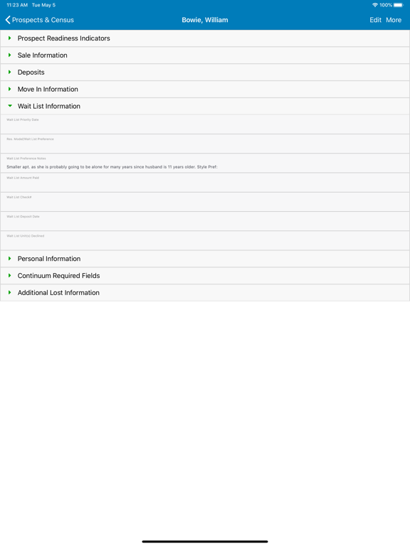 Continuum CRM iPad screenshot 5 - Business app