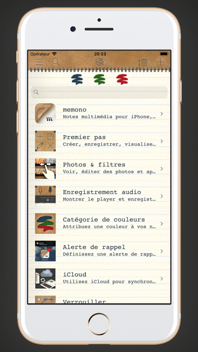 Screenshot #1 pour memono Bloc note journal