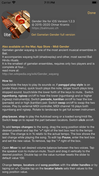 Screenshot #10 for Gamelan Gender lite