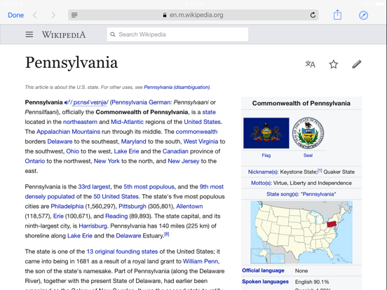 States iPad screenshot 5 - Reference app