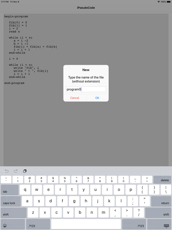 iPseudoCode iPad screenshot