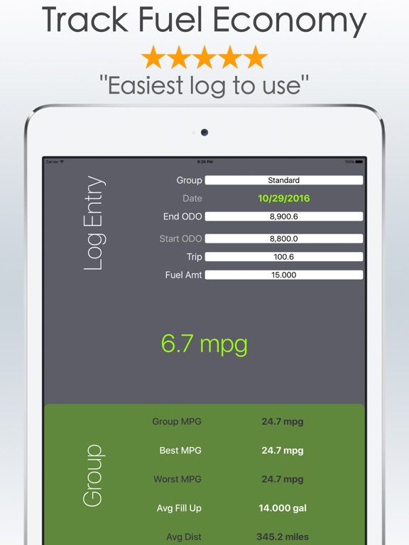 Screenshot #5 pour Gas Mileage Calculator and Log