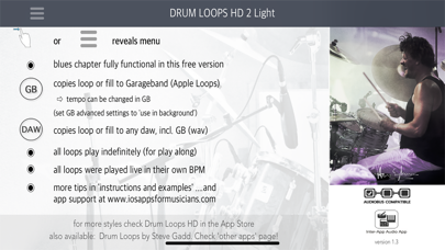 Screenshot #1 pour Drum Loops HD 2 Light