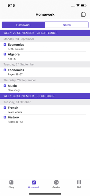 ‎iSchool - School diary Screenshot