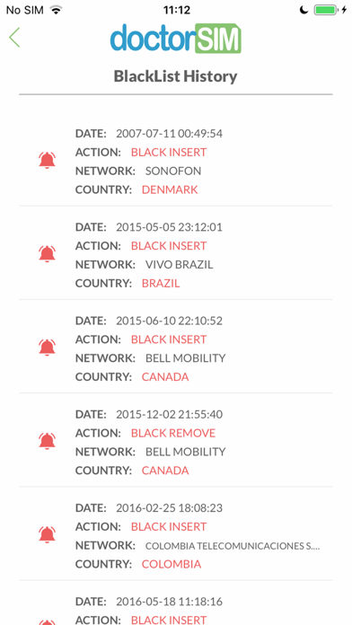 IMEI Blacklist Screenshot