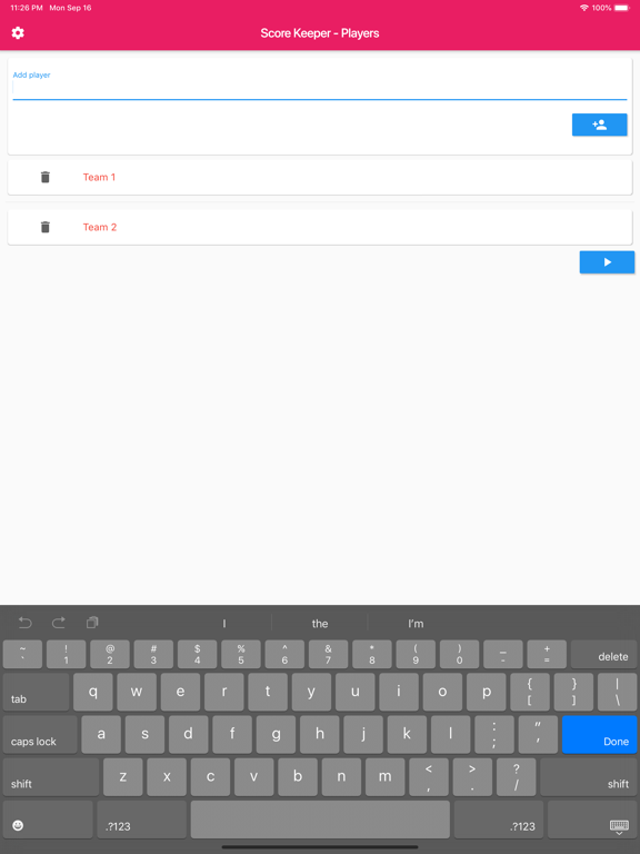 Simple Score 2 iPad screenshot 1 - Utilities app