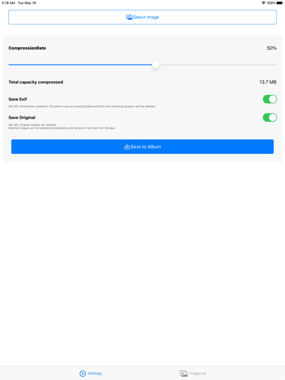 Image Compress & Resize Easily iPad screenshot 2 - Productivity app